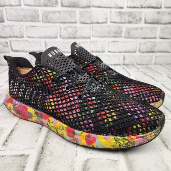 NOBULL Floral Diamond Mesh Runner Men's Size 11 Black Athletic Workout Sneakers - Picture 1 of 10